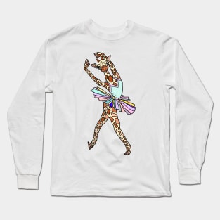 Giraffe Ballerina Tutu Long Sleeve T-Shirt